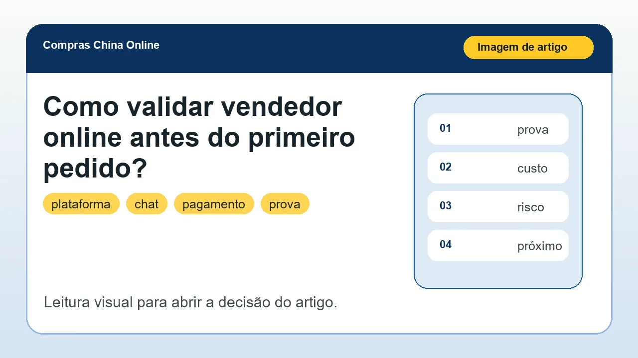 Imagem principal sobre Como validar vendedor online antes do primeiro pedido?