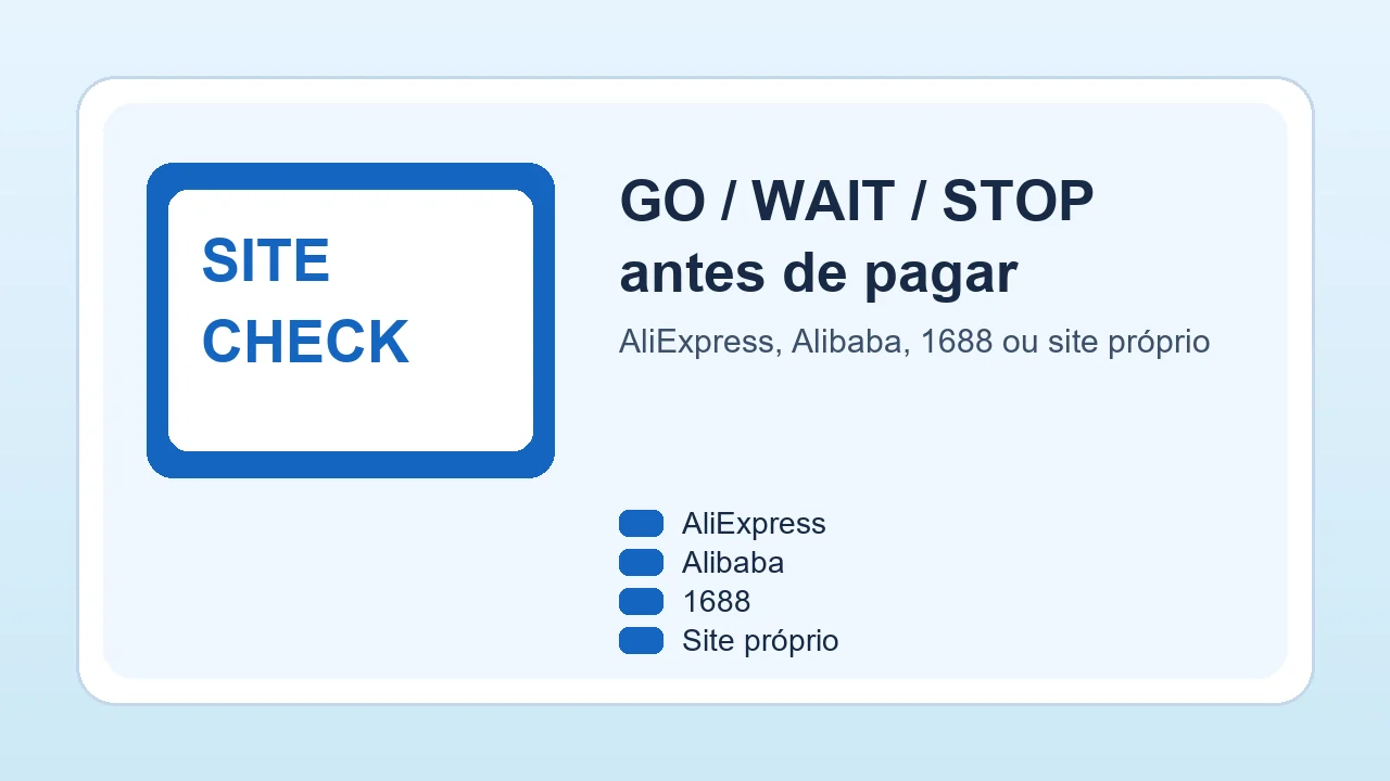 Matriz GO WAIT STOP para escolher AliExpress Alibaba 1688 ou site próprio