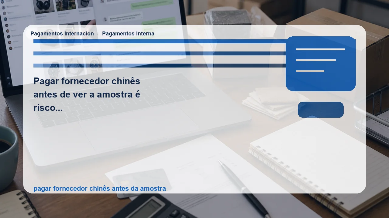 Ilustração editorial sobre pagar fornecedor chinês antes de ver a amostra é risco demais ou às vezes é o normal?