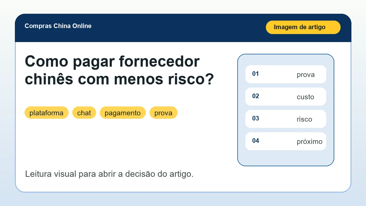 Imagem principal sobre Como pagar fornecedor chinês com menos risco?