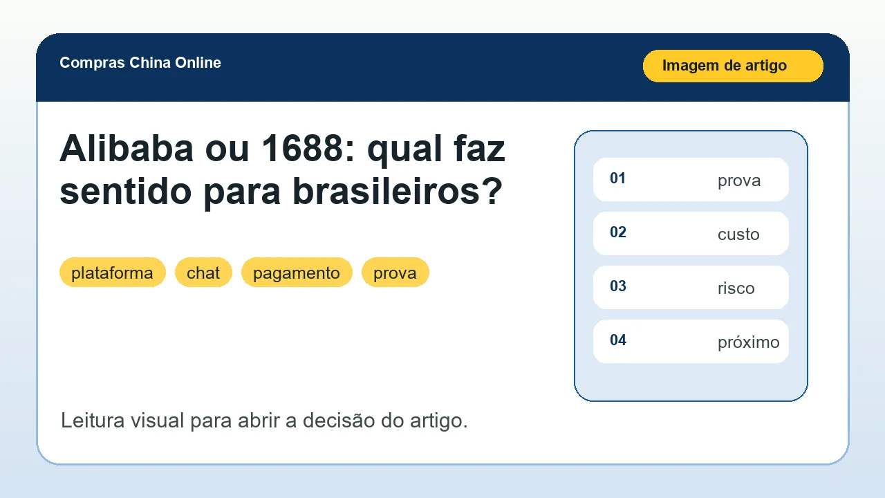 Imagem principal sobre Alibaba ou 1688: qual faz sentido para brasileiros?
