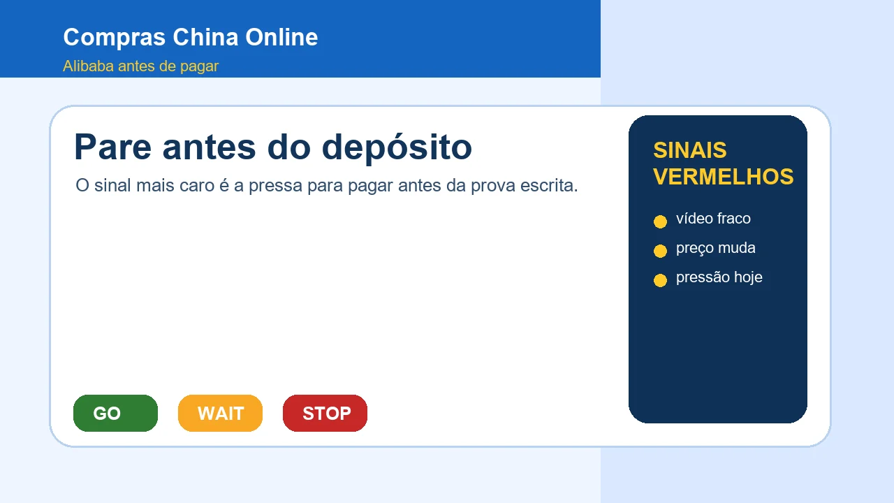 Sinais vermelhos no chat, invoice e pagamento de fornecedor no Alibaba